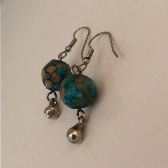 VINTAGE HAND PAINTED FLOWERS ON BALLS W/SILVER - Picture 5 of 8